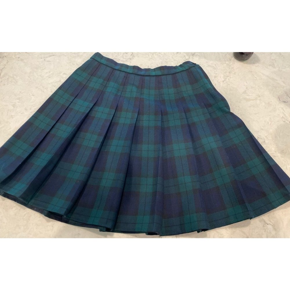 Pendleton Wool Tartan Plaid Pleated Midi Skirt, Petite Size 6 VINTAGE